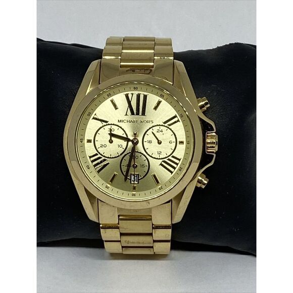 Michael Kors Bradshaw MK5605 Womens Gold Stainless Steel Analog Dial Watch UC581 - Picture 1 of 12